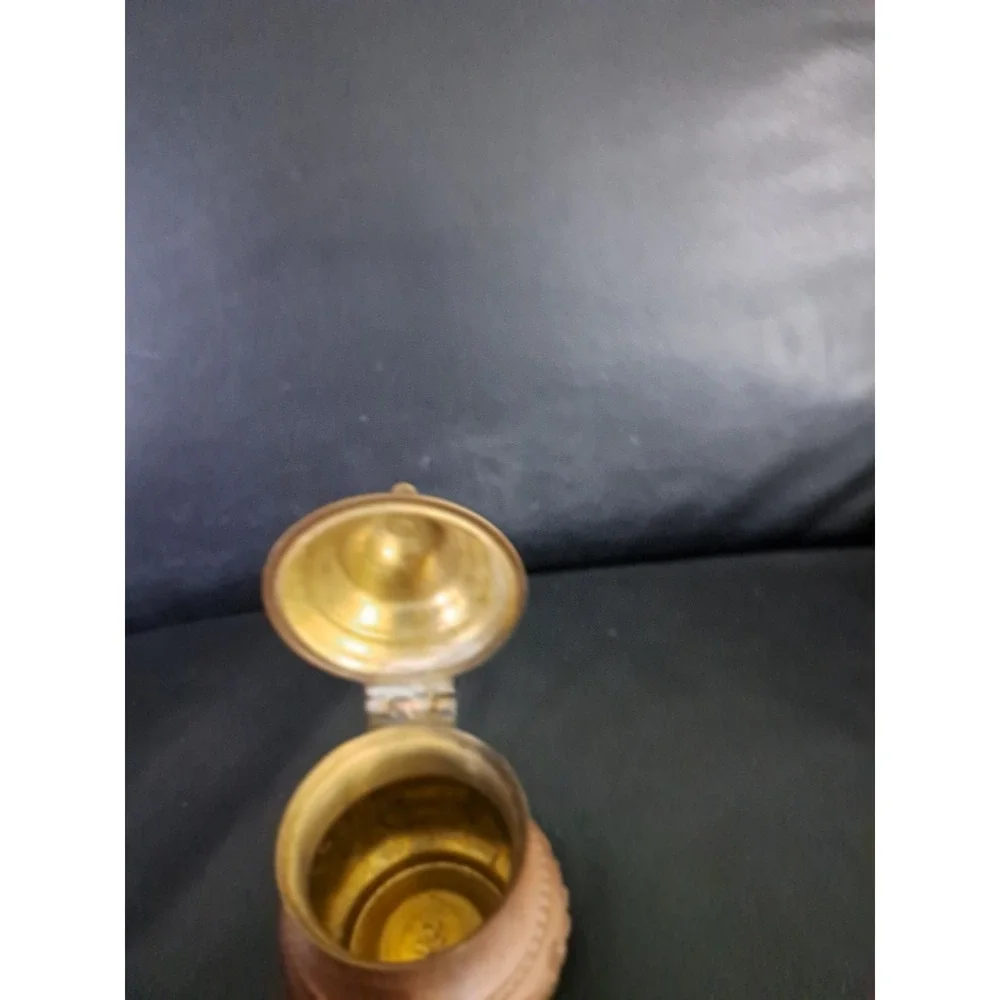 Vintage Brass Dallah Arabic Middle Eastern Etched Coffee Tea Pot‎ 4